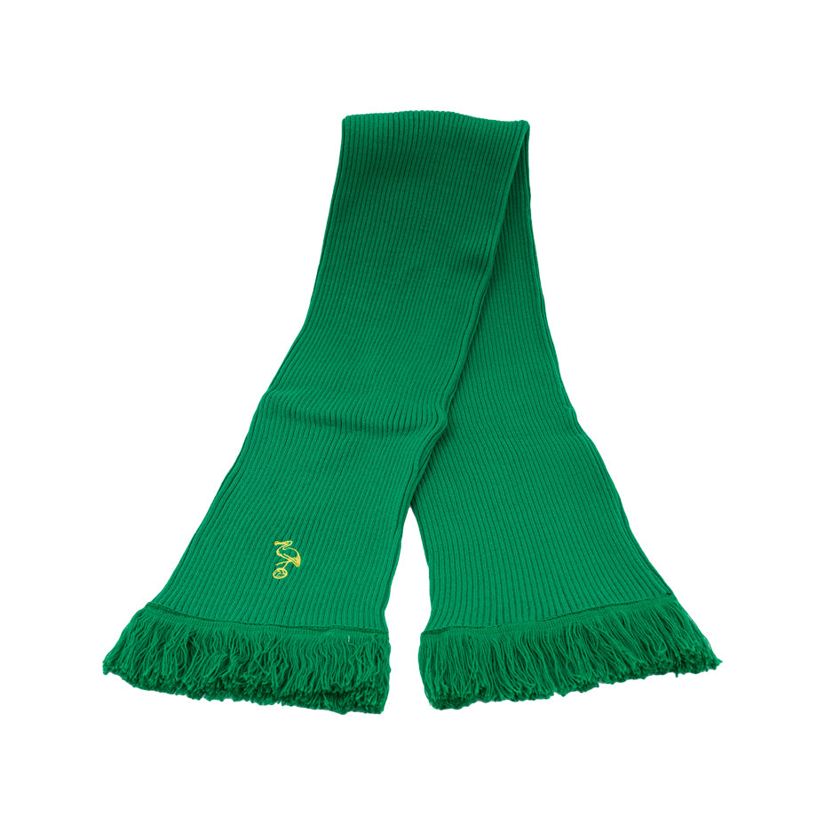 Groene sjaal met geborduurde ooievaar ADO Den Haag