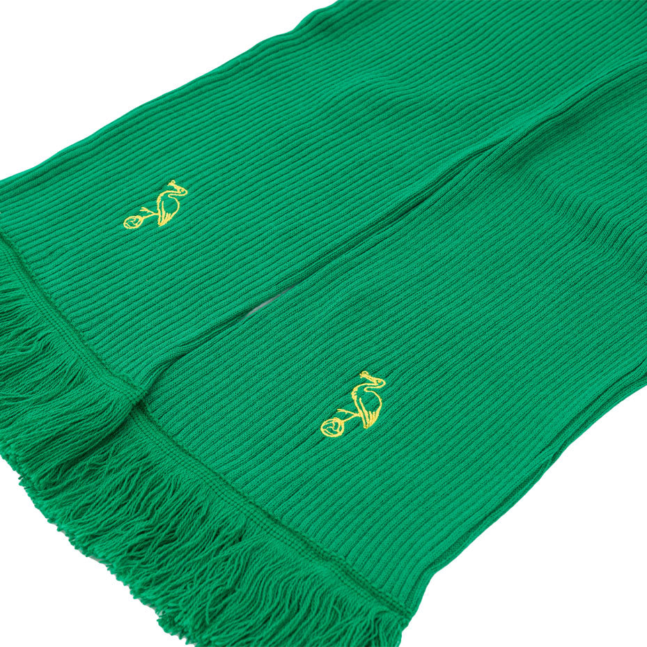 Groene sjaal met geborduurde ooievaar ADO Den Haag