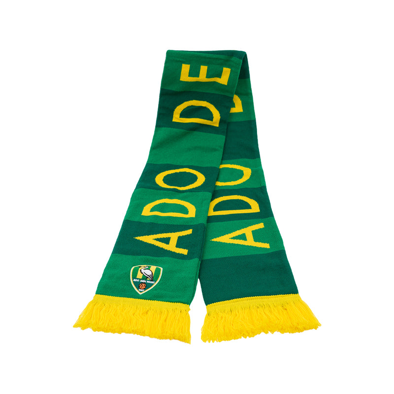 Geel-groene blokkenshawl ADO Den Haag