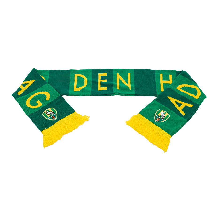Geel-groene blokkenshawl ADO Den Haag