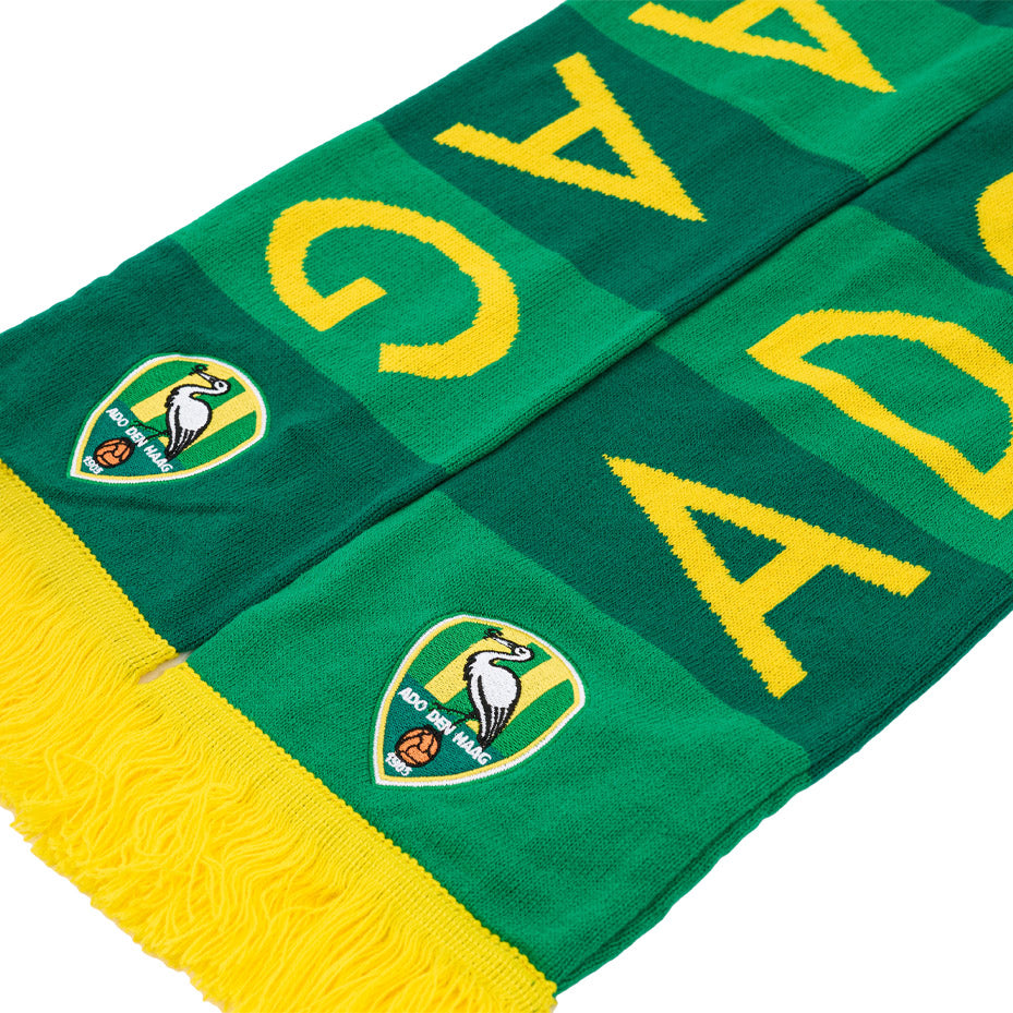 Geel-groene blokkenshawl ADO Den Haag